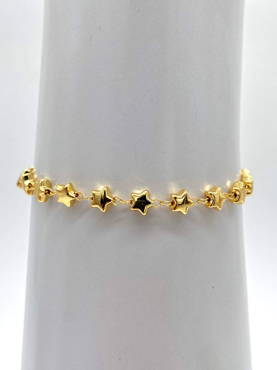 Pulsera estrellas– Chapa de Oro 18K | MAEL