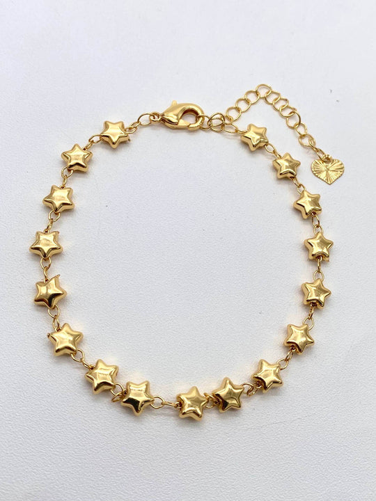 Pulsera estrellas– Chapa de Oro 18K | MAEL