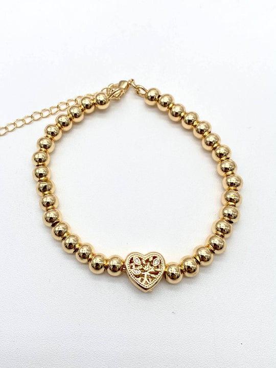 Pulsera corazon– Chapa de Oro 18K | MAEL