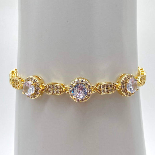 Pulsera zirconias– Chapa de Oro 18K | MAEL