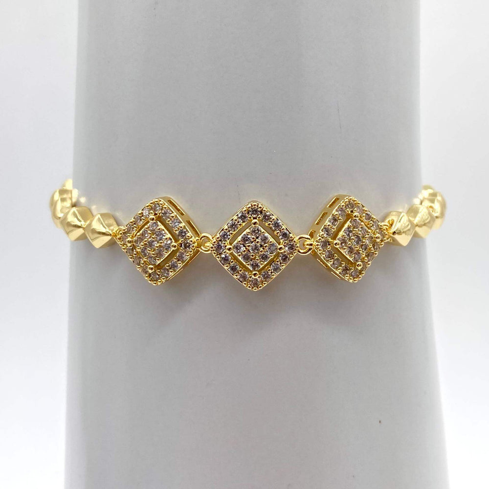 Pulsera cuadros– Chapa de Oro 18K | MAEL